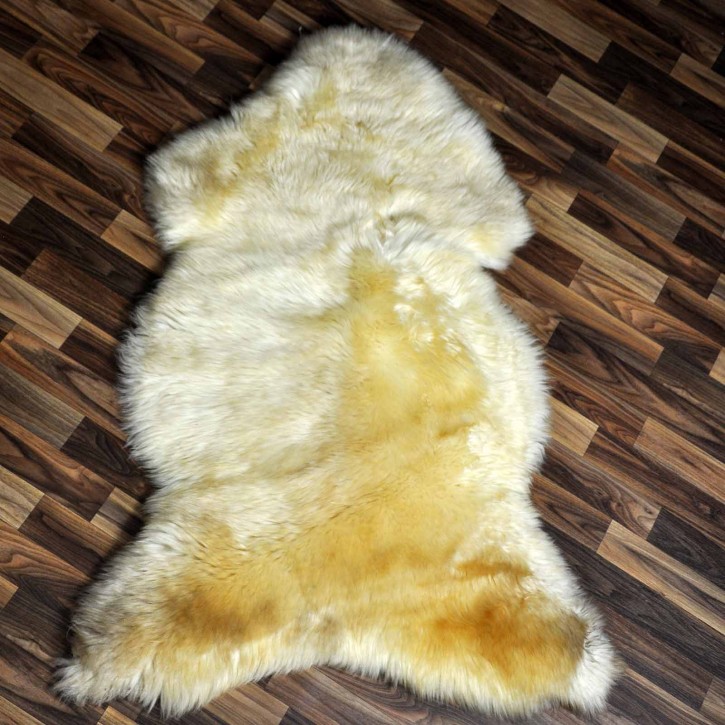 XXL ÖKO Schaffell Lammfell beige braun 125x80 Hundebett #8118