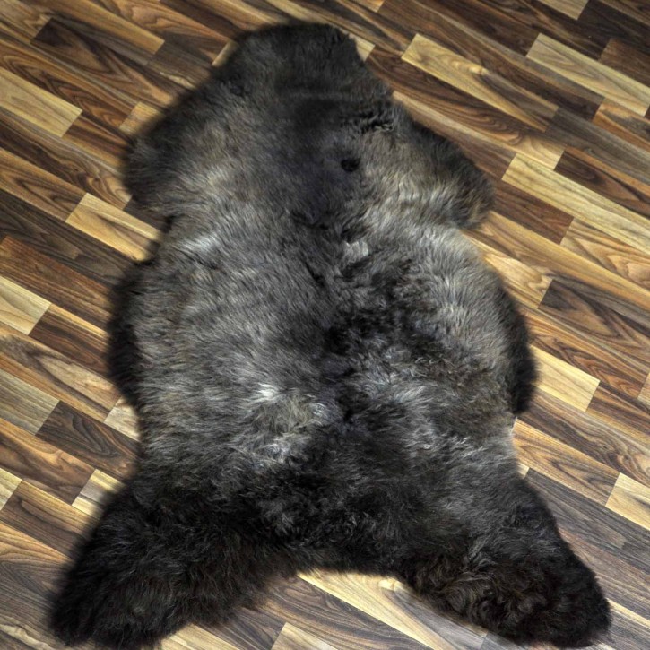 XL ÖKO Schaffell Lammfell braun grau 115x75 Teppich Geschenk #8130