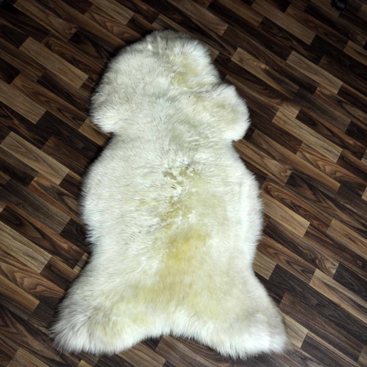 XXL ÖKO Schaffell Lammfell beige braun 120x75 Teppich Geschenk #8143