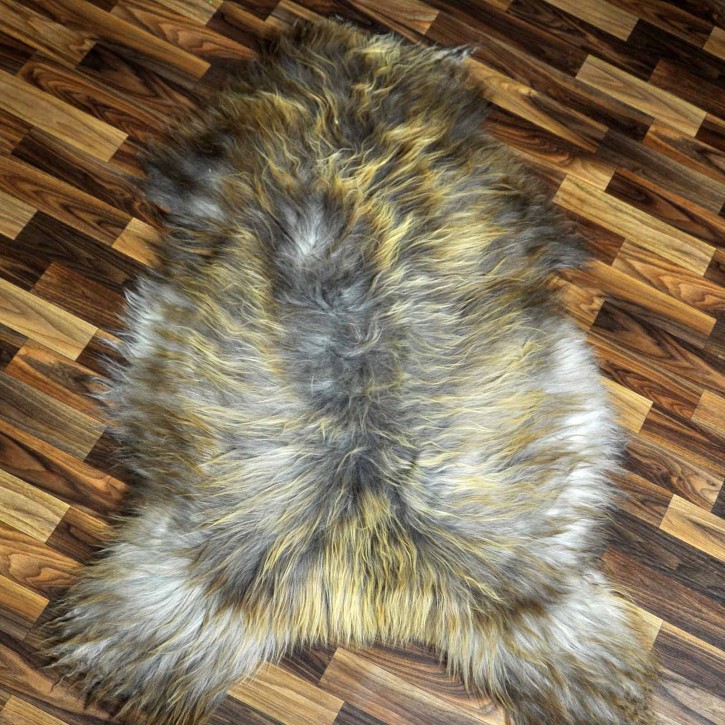 XXXL ÖKO Island Schaffell grau braun 130x75 Krampus #8190
