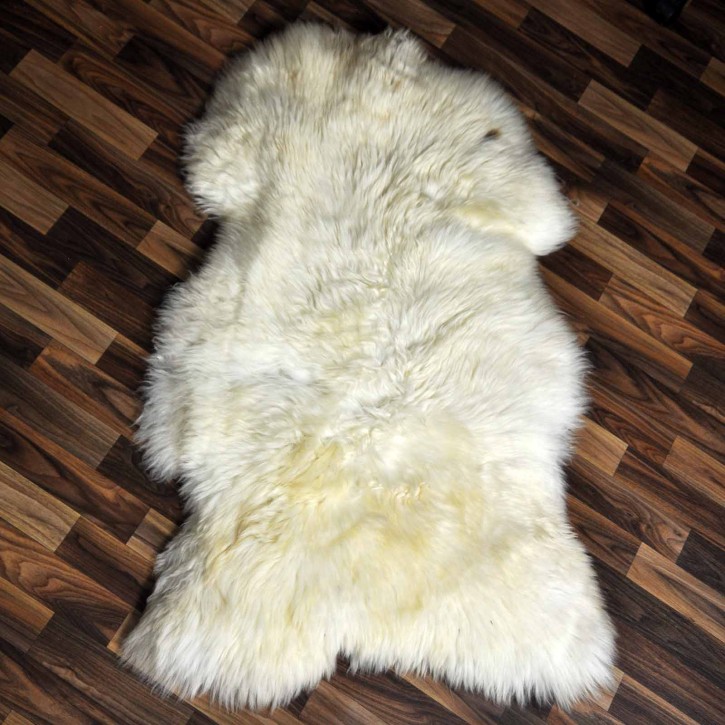 XXL ÖKO Schaffell Lammfell beige braun 120x80 Kamin Fell #8213