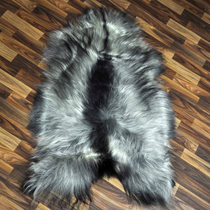 XXL ÖKO Island Schaffell grau schwarzbraun 120x75 Lammfell #8218