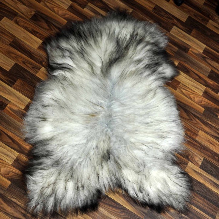 XXL ÖKO Island Schaffell grau schwarzbraun 120x85 Lammfell #8230