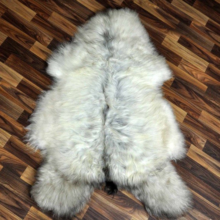 XL ÖKO Island Schaffell grau schwarzbraun 110x75 #8232