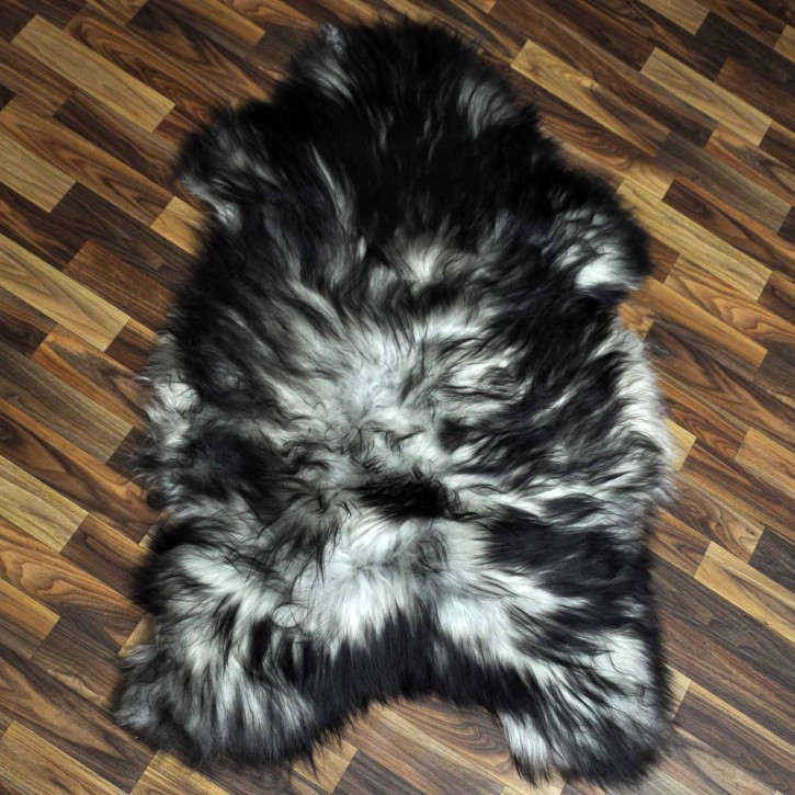 XXL ÖKO Island Schaffell grau schwarzbraun 120x75 Lammfell #8235