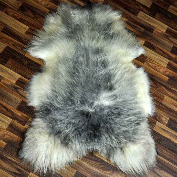 XL ÖKO Island Schaffell grau beige 115x80 Lammfell #8239