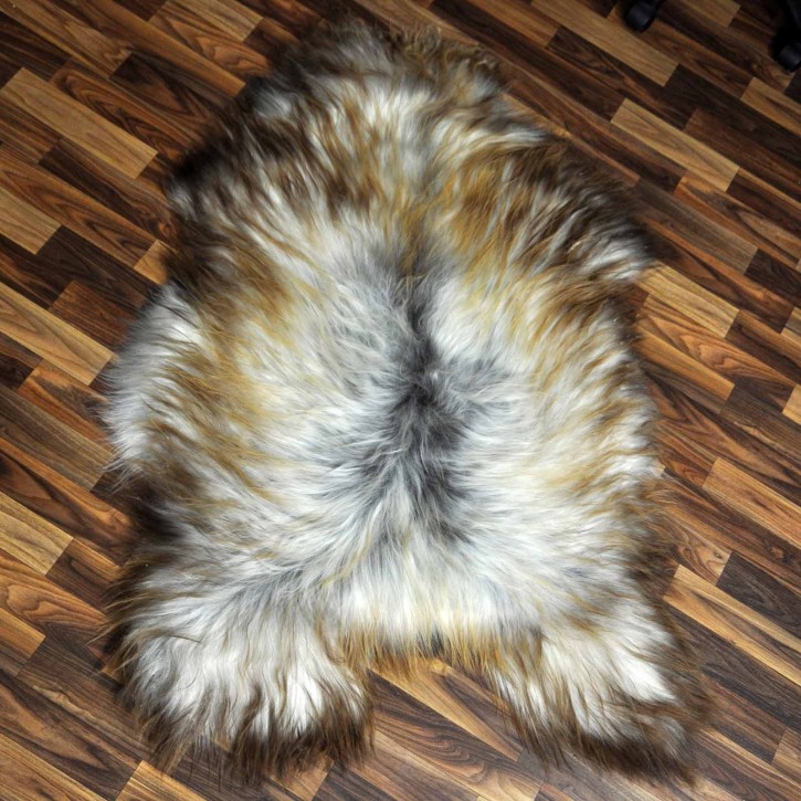 XXL ÖKO Island Schaffell grau braun 125x80 Lammfell #8265