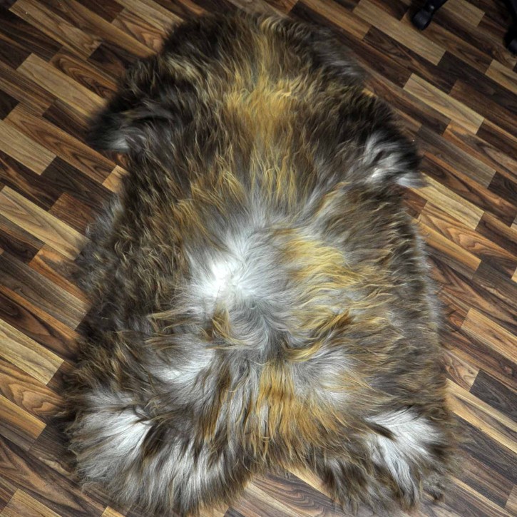 XXXL ÖKO Island Schaffell grau braun 135x85 Lammfell #8268