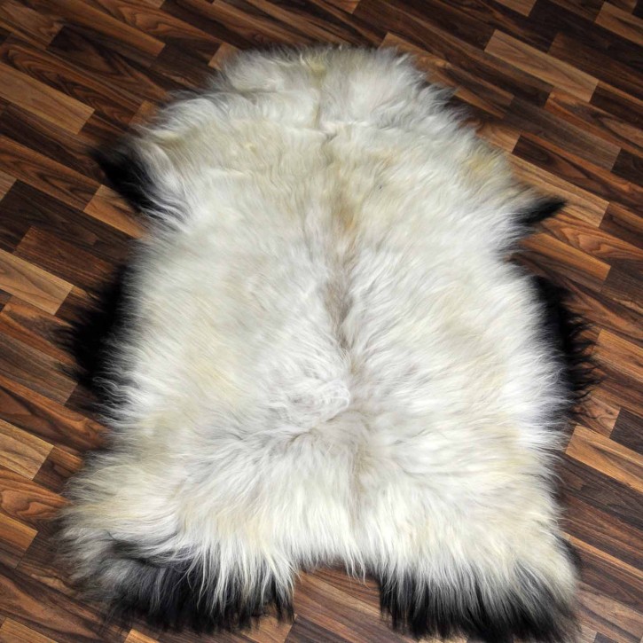 XL ÖKO Island Schaffell beige schwarzbraun 115x80 #8273