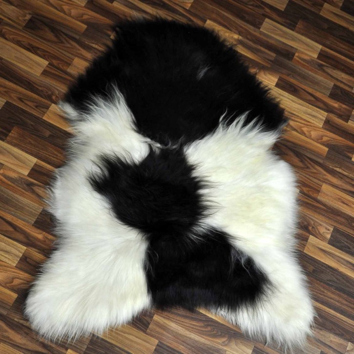 XL ÖKO Island Schaffell beige schwarzbraun 115x80 Lammfell #8278