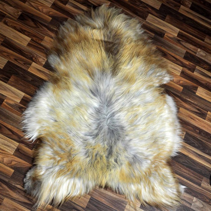 XXL ÖKO Island Schaffell grau braun 125x80 Lammfell #8281