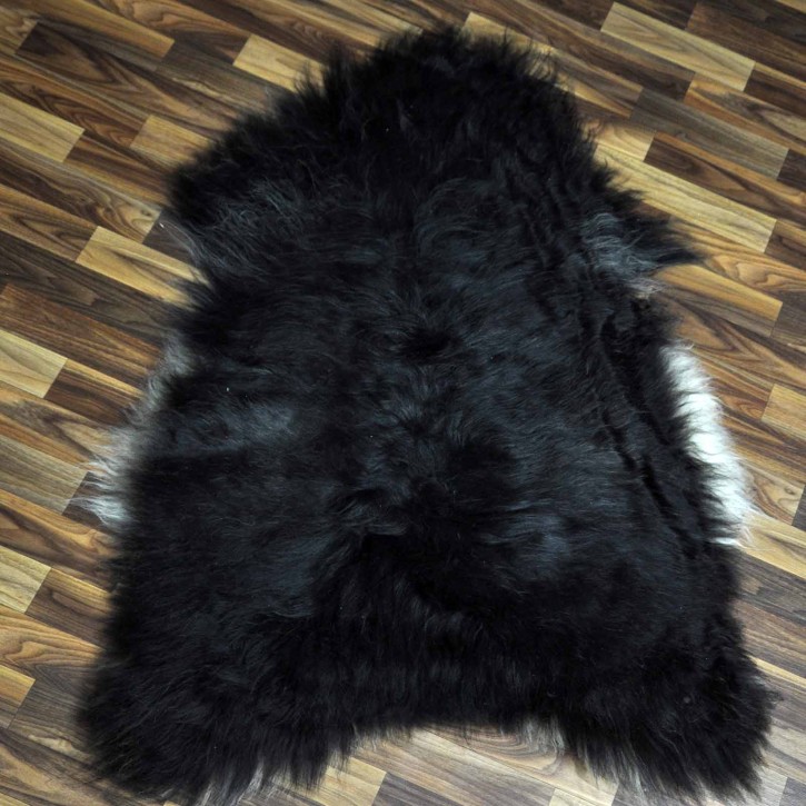 XXL ÖKO Island Schaffell schwarzbraun weiß 115x80 #8310