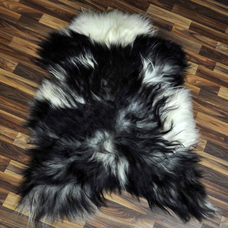 XL ÖKO Island Schaffell grau beige schwarzbraun 115x75 Lamm #8341