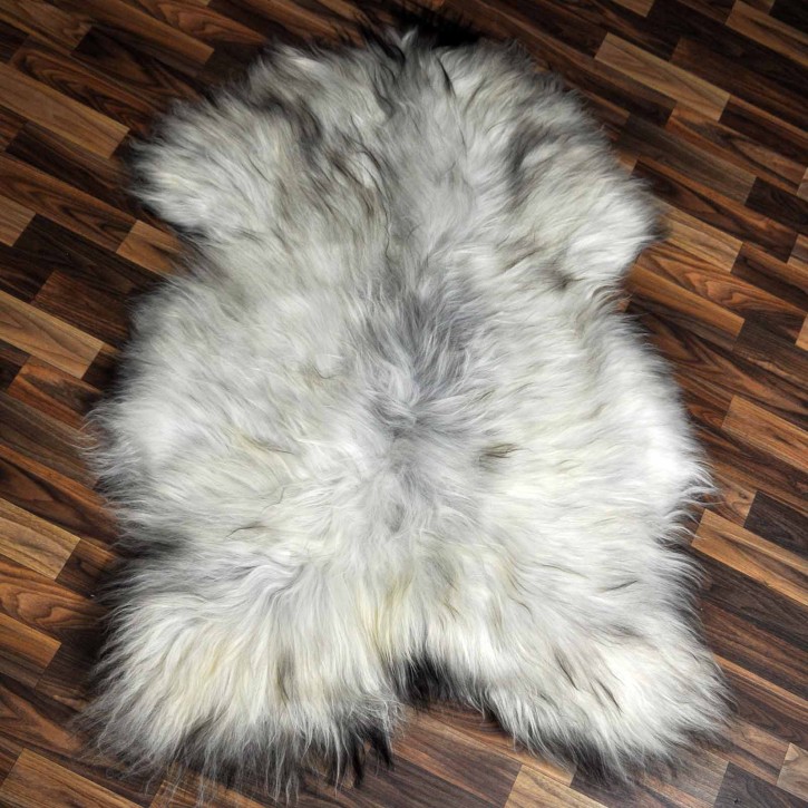 XXL ÖKO Island Schaffell grau beige schwarzbraun 125x80 Lamm #8344