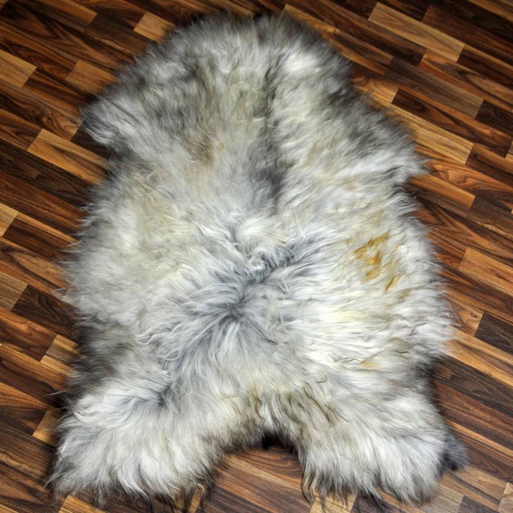 XL ÖKO Island Schaffell grau beige schwarzbraun 115x80 Lamm #8346