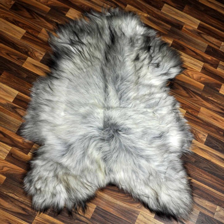 XXL ÖKO Island Schaffell grau beige schwarzbraun 120x75 Lamm #8348