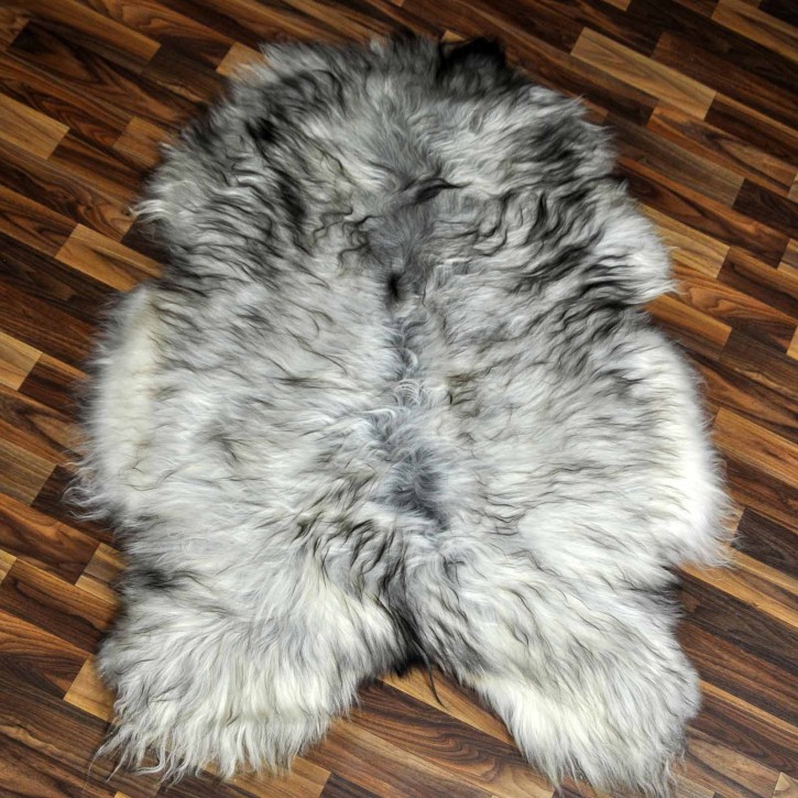 XL ÖKO Island Schaffell grau beige schwarzbraun 115x80 Lamm #8354