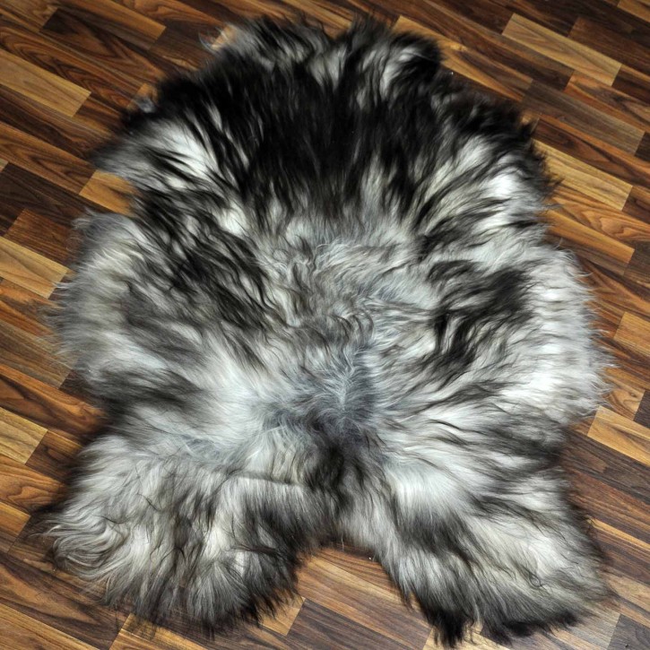 XXL ÖKO Island Schaffell grau schwarzbraun 120x85 Lammfell #8355