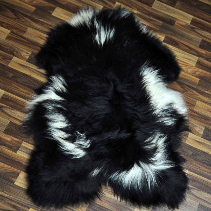 XL ÖKO Island Schaffell schwarzbraun beige 115x75 Lammfell #8366