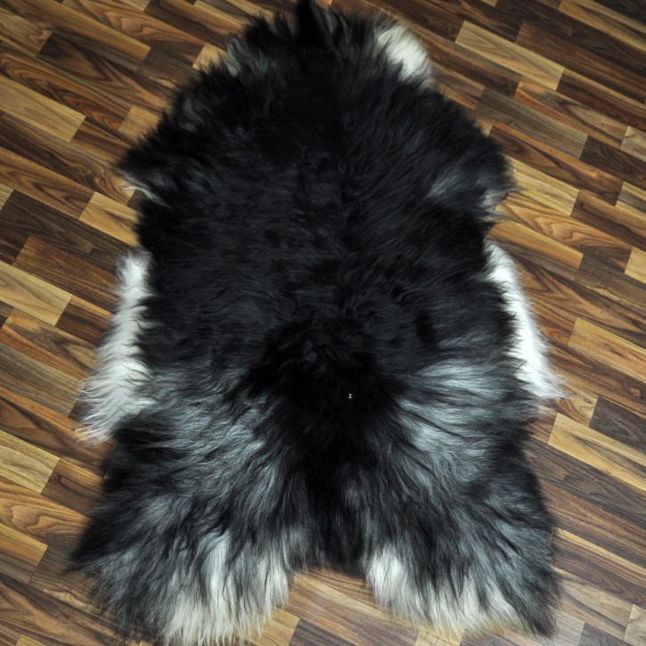 XXL ÖKO Island Schaffell schwarzbraun beige 125x80 Lammfell #8371