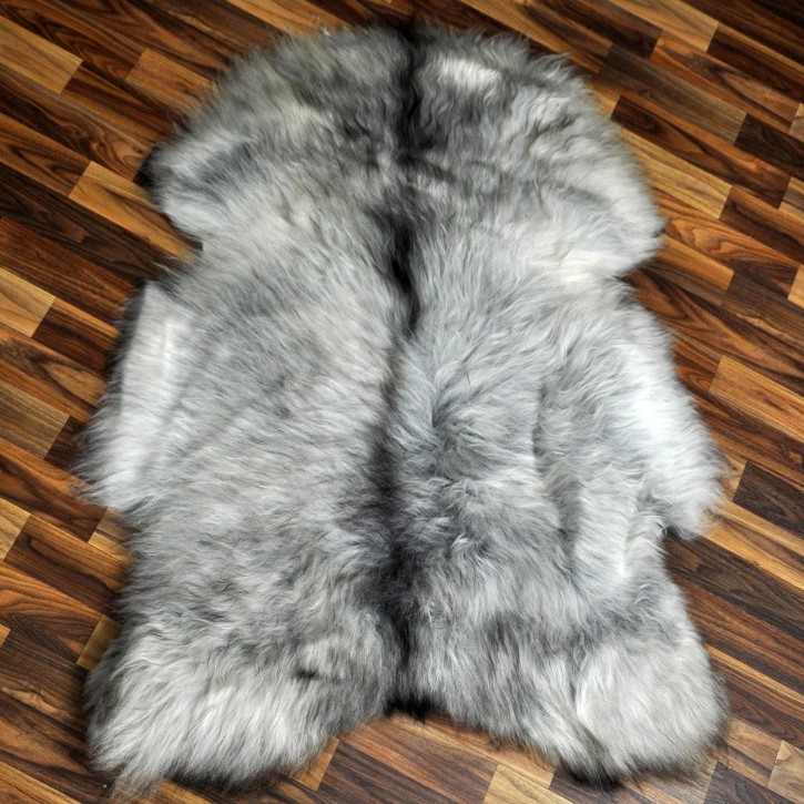 XL ÖKO Island Schaffell grau schwarzbraun 115x80 Lammfell #8378