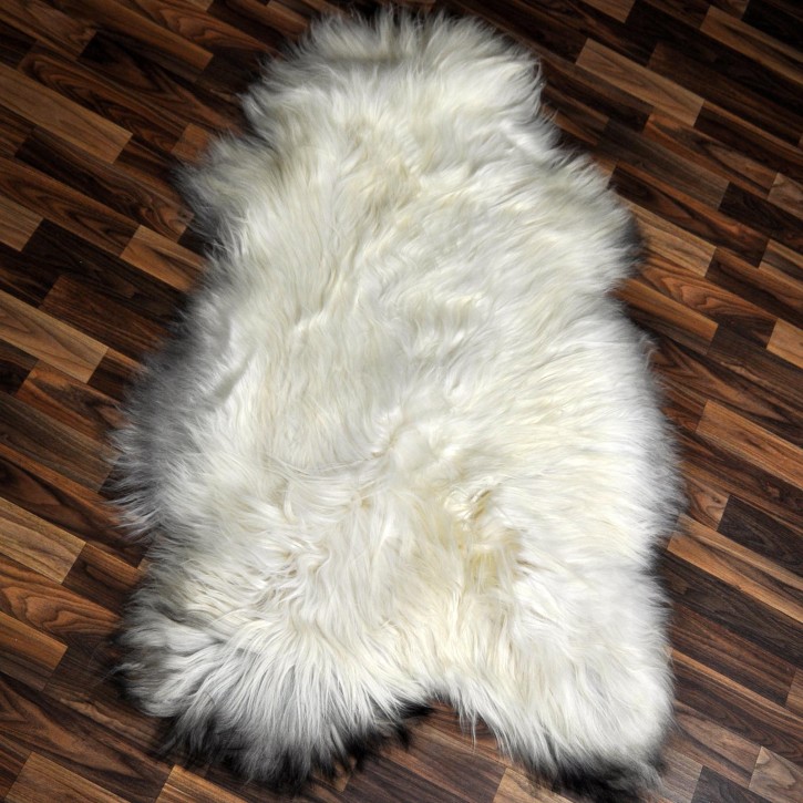 XXL ÖKO Island Schaffell beige schwarzbraun 125x80 #8381