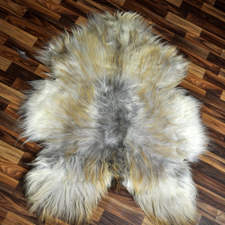 XXL ÖKO Island Schaffell grau beige braun 120x90 Lamm #8385