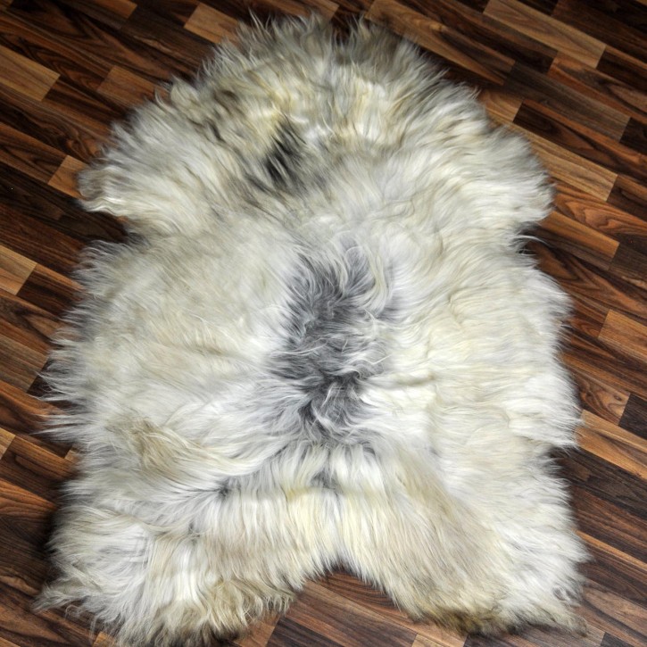 XL ÖKO Island Schaffell grau beige schwarzbraun 115x80 Lamm #8387