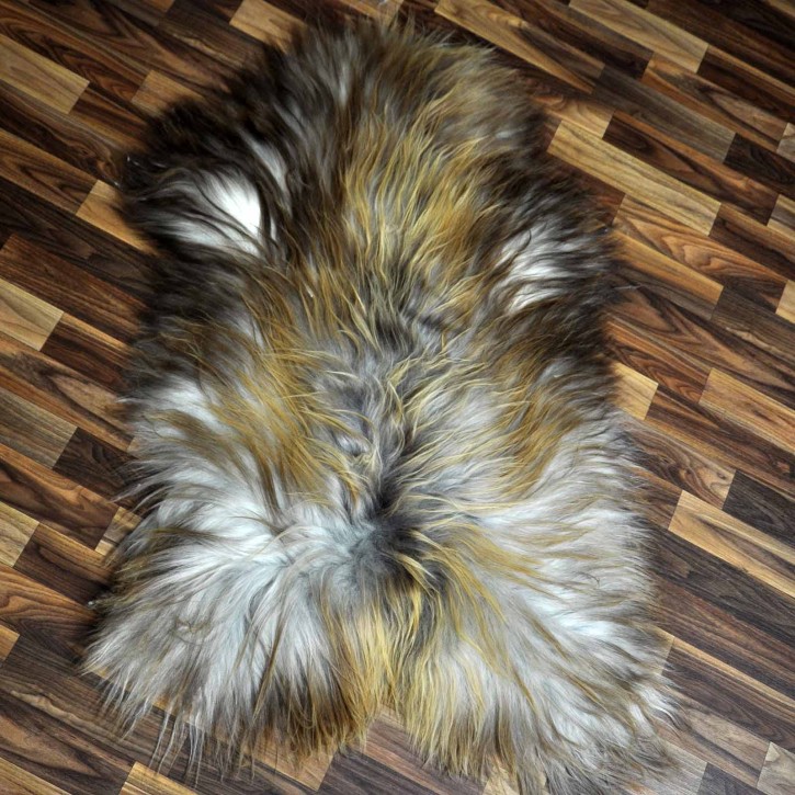 XL ÖKO Island Schaffell Lammfell grau rost braun 110x75 #8393
