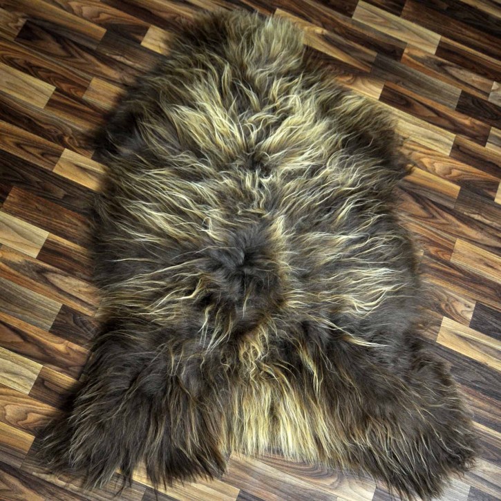 XL ÖKO Island Schaffell Lammfell rost braun 115x80 Krampus #8397