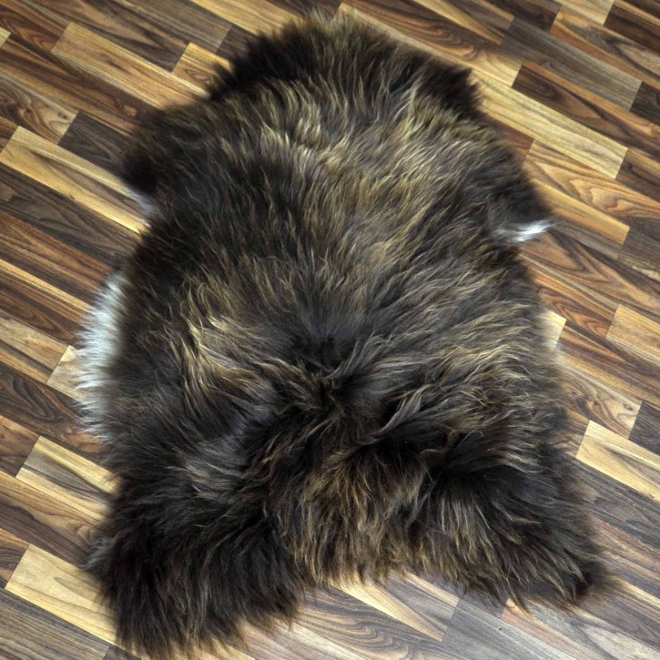 ÖKO Island Schaffell Lammfell rost braun weiß 100x70 Krampus #8399