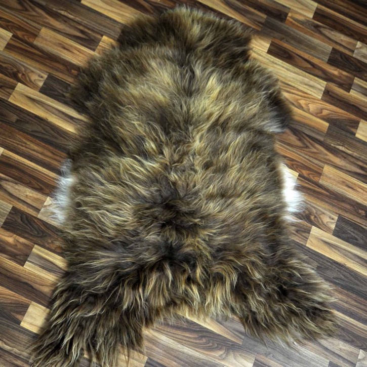 XL ÖKO Island Schaffell rost braun weiß 110x70 Kostüm basteln Fell #8406