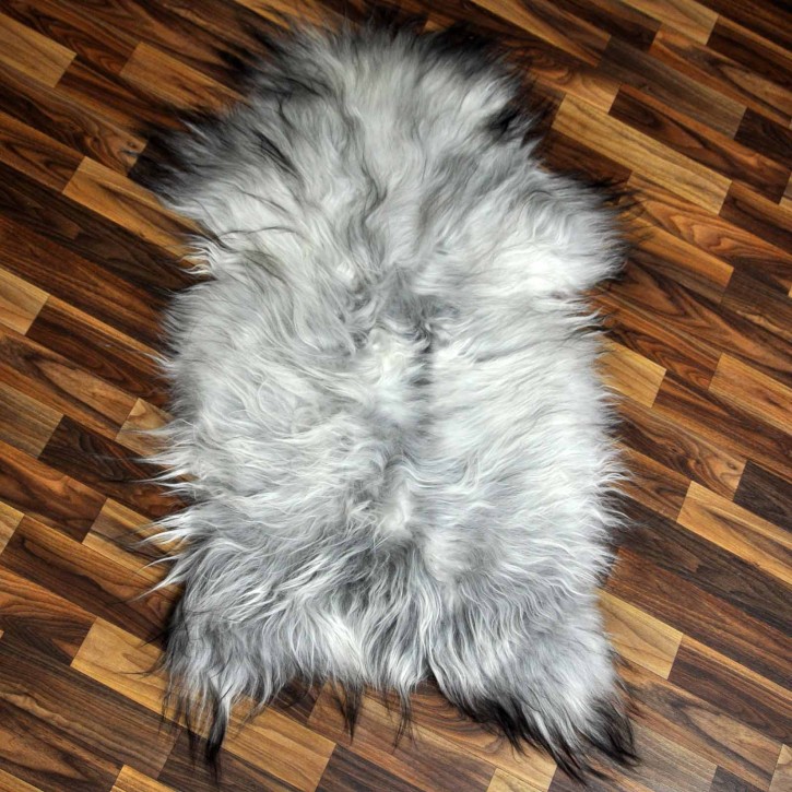 ÖKO Island Schaffell grau schwarzbraun 100x60 basteln Fell #8409