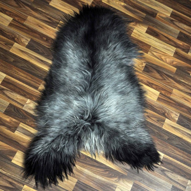 XL ÖKO Island Schaffell grau schwarzbraun 110x70 basteln Fell #8410
