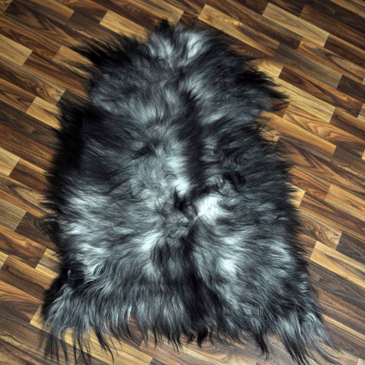 ÖKO Island Schaffell grau schwarzbraun 105x75 basteln Fell #8412