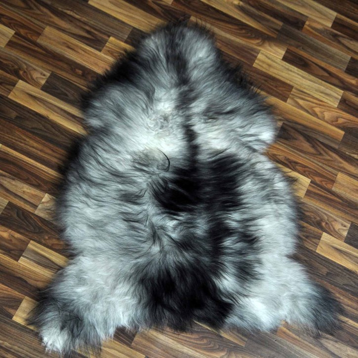 ÖKO Island Schaffell grau schwarzbraun 100x75 basteln Fell #8415