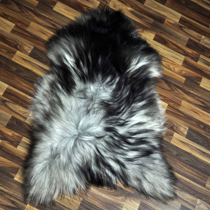 XL ÖKO Island Schaffell grau schwarzbraun 110x75 Lammfell #8416
