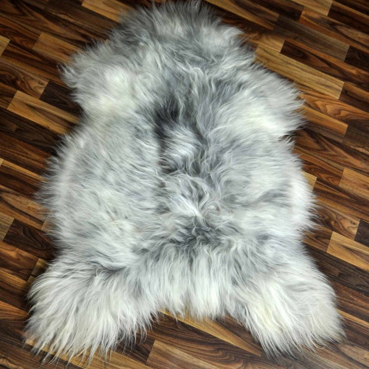 ÖKO Island Schaffell grau schwarzbraun 105x75 Lammfell #8419