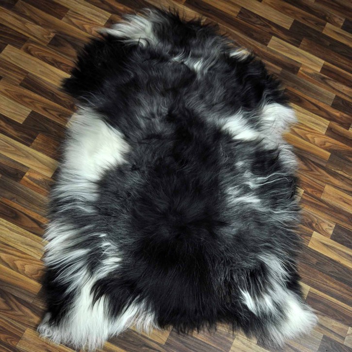 XXXL ÖKO Island Schaffell beige schwarzbraun 130x85 Lammfell #8451