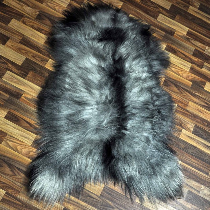 XXXL ÖKO Island Schaffell schwarzbraun grau 130x90 Lammfell #8454
