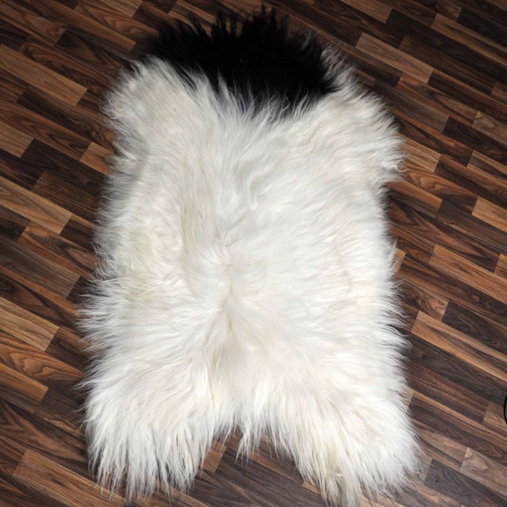 XXL ÖKO Island Schaffell beige schwarzbraun 125x80 Fell #8458