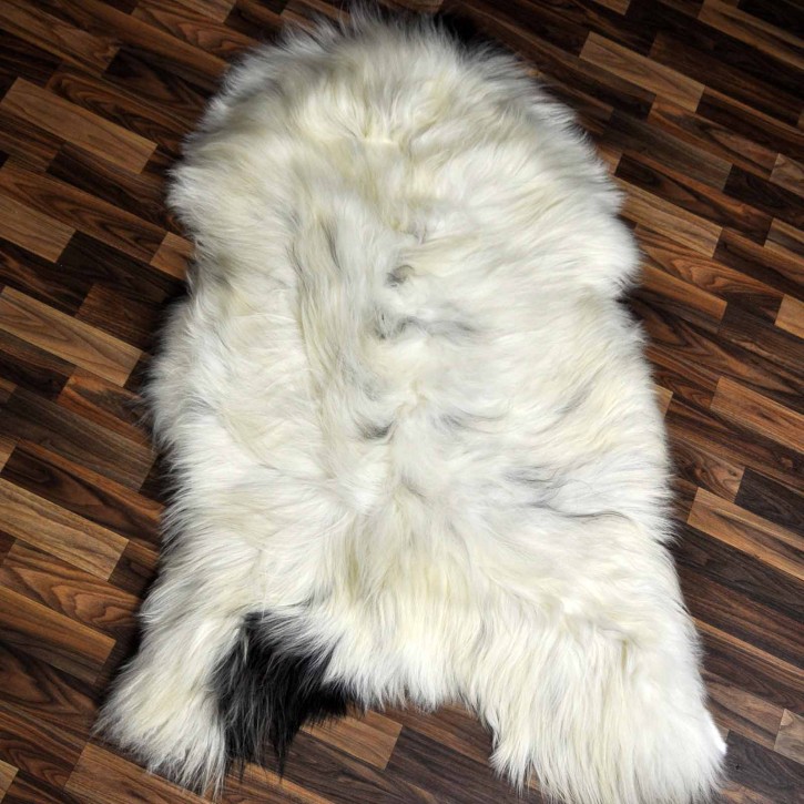 XXXL ÖKO Island Schaffell beige schwarzbraun 130x80 Fell #8459