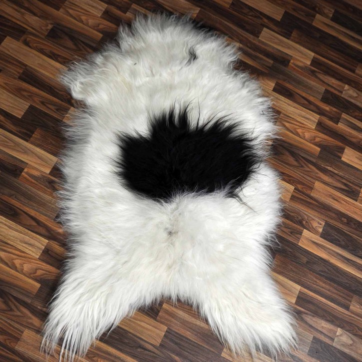 XXL ÖKO Island Schaffell beige schwarzbraun 125x75 Fell #8460