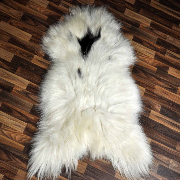XXXL ÖKO Island Schaffell beige schwarzbraun 130x80 Fell #8461