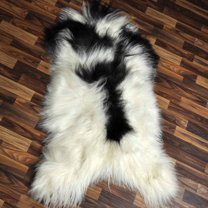 XXXL ÖKO Island Schaffell beige schwarzbraun 130x80 Krampus #8464