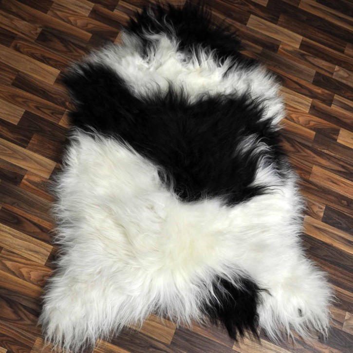 XXL ÖKO Island Schaffell beige schwarzbraun 125x85 Krampus #8468