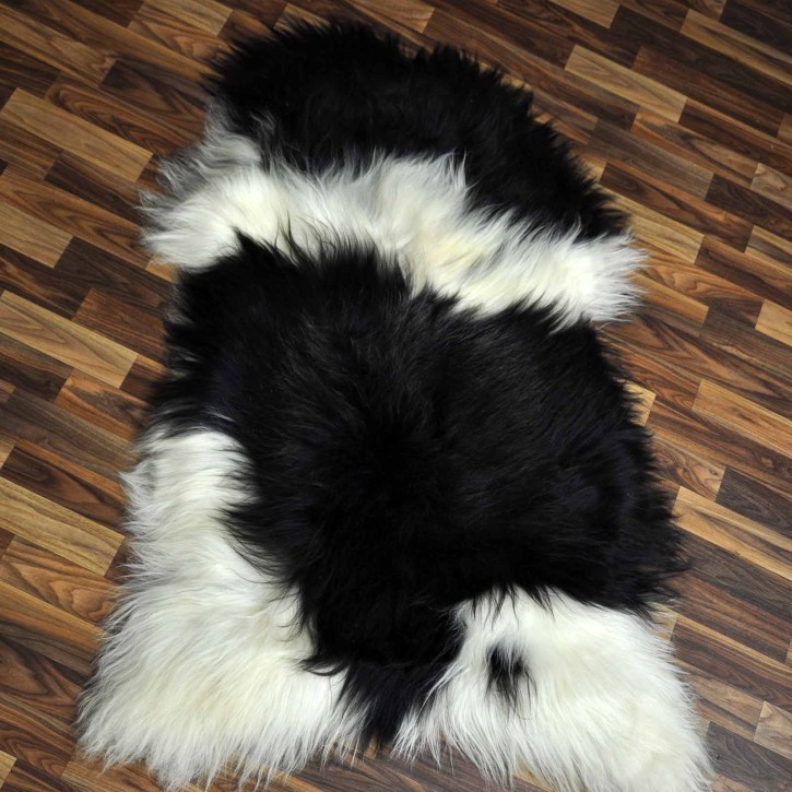 XXXL ÖKO Island Schaffell beige schwarzbraun 130x90 Krampus #8469