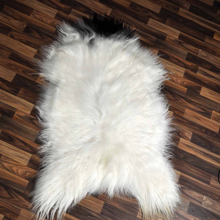 XXL ÖKO Island Schaffell beige schwarzbraun 120x80 Fell #8473