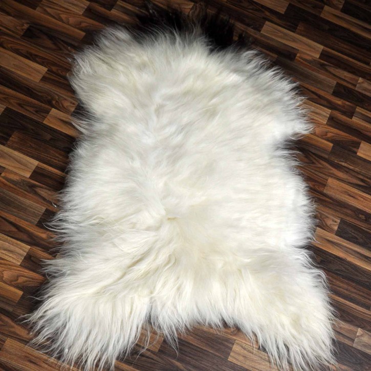 XXXL ÖKO Island Schaffell beige schwarzbraun 130x85 Fell #8474