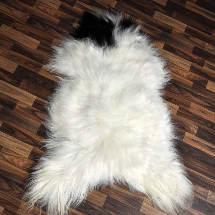 XXL ÖKO Island Schaffell beige schwarzbraun 125x80 Fell #8475